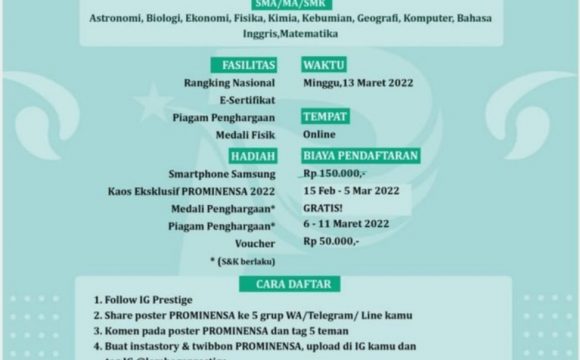 PRESTIGE OLIMPIADE SAINS PEMUDA INDONESIA (PROMINENSA) 2022