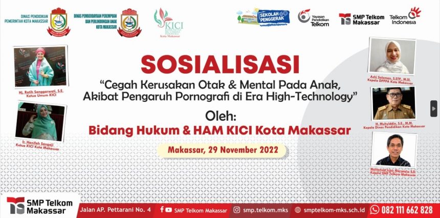 Sosialisasi Dampak Pengaruh Pornografi Bagi Kesehatan mental dan Otak Anak di SMP Telkom Makassar