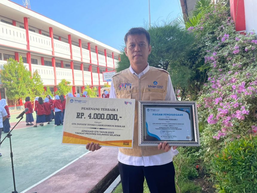 Rusli, S.H. Meraih Juara 1 pada Kategori GTK Inovatif Tenaga Laboratorium Sekolah Tingkat Provinsi Sulawesi Selatan.