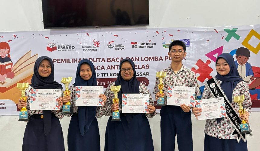 Pemenang Pemilihan Duta Baca SMP Telkom Makassar 2024