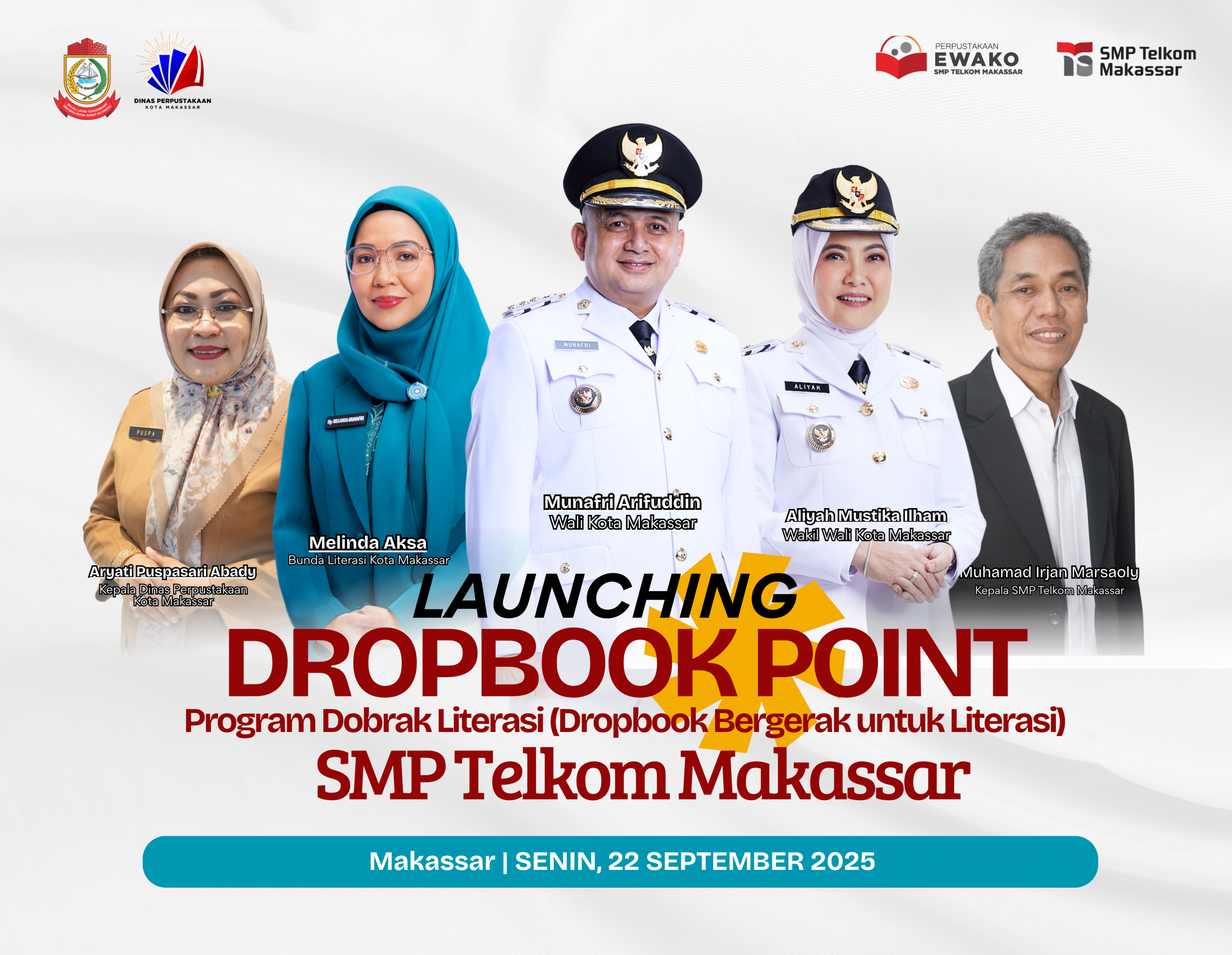 Dinas Perpustakaan Kota Makassar Luncurkan Program Dobrak Literasi di SMP Telkom Makassar