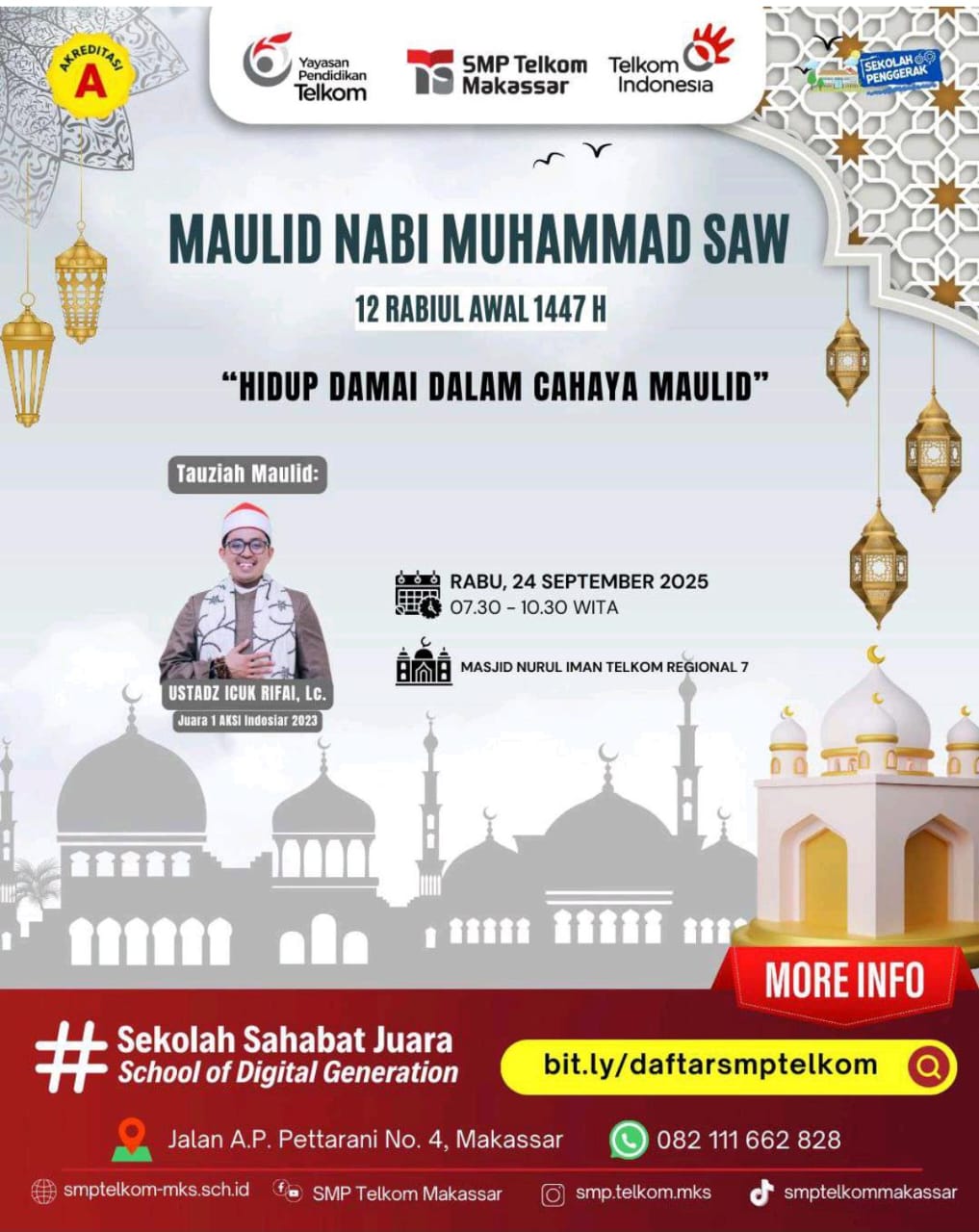 SMP Telkom Makassar Gelar Perayaan Maulid Nabi Muhammad saw.