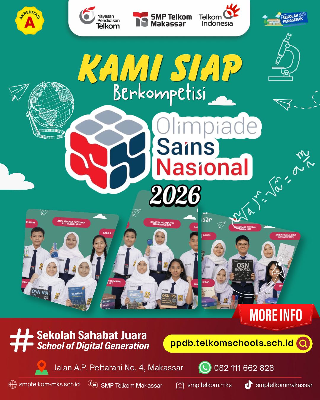 Belajar Serius, Mimpi Besar: Perjalanan SMP Telkom Makassar Menuju OSN
